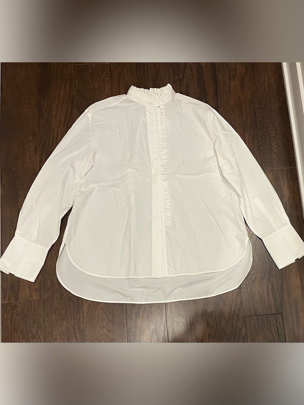 COS Ruffle Neck Button Up Shirt